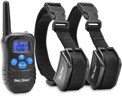 petrainer PET998DRB2 Collar de entrenamiento recargable para perro, impermeable, mando a distancia de alcance 330 yardas, collar de choques, vibra y choque electrónico - BESTMASCOTA.COM