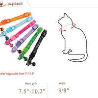 PUPTECK Collar de gato – 6 piezas de lunares ajustables con campana Fit Kitty - BESTMASCOTA.COM