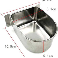 Parrot Parakeet Cockatiel Jaula Alimentos Caja Taza Acero Inoxidable Pet Bird de agua Alimentación Alimentador Bowl Birdcage accesorios - BESTMASCOTA.COM