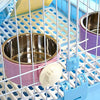 RUBYHOME Comedero para perros, cuenco de agua para mascotas, cuenco de plástico 2 en 1 y cuenco de acero inoxidable, cuenco extraíble para colgar gatos, conejos, pájaros, comida, cuenco perfecto para cajas y jaulas - BESTMASCOTA.COM