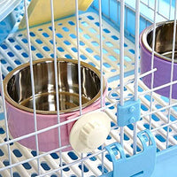 RUBYHOME Comedero para perros, cuenco de agua para mascotas, cuenco de plástico 2 en 1 y cuenco de acero inoxidable, cuenco extraíble para colgar gatos, conejos, pájaros, comida, cuenco perfecto para cajas y jaulas - BESTMASCOTA.COM