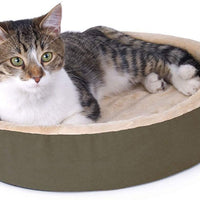 K&H Pet Products 3701 Thermo-Kitty Cuddle Up Heated Pet Bed Mocha 16" 4W - BESTMASCOTA.COM