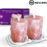 Nevlers 2 Pack All Natural Pure Himalayan Salt Licks for Animals - Great for Horses, Cows, Deer, and Other Livestock - Ropes Included - 4.5-6.5 lbs Each - BESTMASCOTA.COM