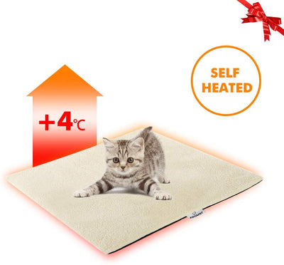 Focuspet - Alfombrilla térmica para gato, almohadilla de calefacción para mascotas, 19 x 16 pulgadas, 28 x 20 pulgadas, almohadilla de auto calentamiento para perros y gatos, impermeable, innovadora y respetuosa con el medio ambiente - BESTMASCOTA.COM