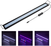 Hygger - Luz de acuario de espectro completo con carcasa de aleación de aluminio, soportes extensibles, LED blancos y azules rojos, controlador externo, para tanque de peces de agua dulce - BESTMASCOTA.COM