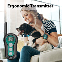 Collar de entrenamiento para perros – 1000 pies recargable collar de choque con mando a distancia, 3 modos de entrenamiento, 0 ~ 99 niveles de pitido y vibración y choque, no daña el cuello de choque impermeable para perros, apto para perros pequeños y me - BESTMASCOTA.COM