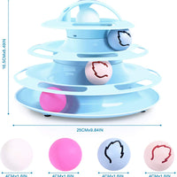 Pecute - Rodillo de gato con ratón interactivo de 4 niveles, juguete de torre de pista con gato y bolas de flash - BESTMASCOTA.COM