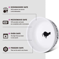Y YHY Cuencos de cerámica para gatos y mascotas, cuencos de agua o alimentos de 312 ml, platos dobles para gatos, regalo para gato, color blanco - BESTMASCOTA.COM