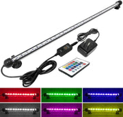 MingDak Luz LED para acuario, control remoto inalámbrico, luz para pecera, cambio de color RGB, brillo ajustable, luz LED sumergible bajo el agua - BESTMASCOTA.COM