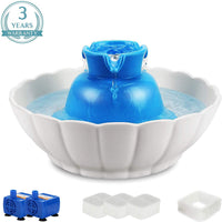 IPETTIE Tritone - Fuente de agua de cerámica para mascotas, ultra silenciosa, mejor que el plástico, fuentes de agua para gatos y perros, dispensador de agua para mascotas con filtros de repuesto y espuma - BESTMASCOTA.COM