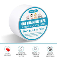 Cinta disuasoria para gatos I-pure items – Cinta antiarañazos para entrenamiento de gatos – 3 pulgadas x 30 yardas de doble cara para alfombras, alfombras, muebles, sofás, puertas - BESTMASCOTA.COM
