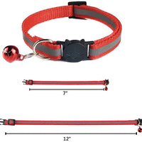 TCBOY Collares de gato de colores variados reflectantes con campana – Collares de tamaño ideal para gatos o perros pequeños (6 piezas/juego) - BESTMASCOTA.COM