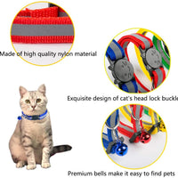 TCBOY Collares de gato de colores variados reflectantes con campana – Collares de tamaño ideal para gatos o perros pequeños (6 piezas/juego) - BESTMASCOTA.COM