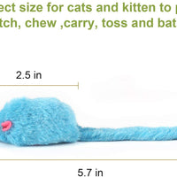 MeoHui 30 piezas de juguetes para gatos, 5.5 in de piel sintética, ratón, ratón, sonajero, sonajero, juguete para gato, gato, gato, ejercicio, interactivo, juego interactivo, 6 colores surtidos - BESTMASCOTA.COM