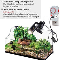 SunGrow Heat Light Fixture, Unique 360° Rotating Lamp Head, Securely Clamps or Hangs in Your Turtle, Snake, Lizard, Amphibian Tank, Supports Both E26/E27 Socket, Bulb Not Included - BESTMASCOTA.COM