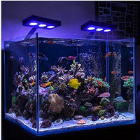 HIPARGERO Luz LED de acuario – Luces LED de acuario 30W de agua salada con control táctil y chips Cree de 3 W para peces de arrecife de coral Nano tanque - BESTMASCOTA.COM