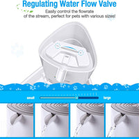 isYoung Fuente de agua LED para mascotas, dispensador de agua para mascotas, ultrasilencioso, automático, con flujo de agua ajustable y filtro de carbón activado para perros, gatos, pájaros y animales pequeños - BESTMASCOTA.COM