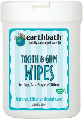 Earthbath 026362 25 unidades Toallitas húmedas para dientes y encías, para  perros, gatos, cachorros y gatitos - BESTMASCOTA.COM