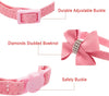 BINGPET Collar para gato con pajarita de campana, hebilla de seguridad ajustable, diamante de imitación de terciopelo, 2 unidades, rosa y negro - BESTMASCOTA.COM