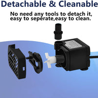 ILEBYGO 50 GPH 3W Mini bomba de agua sumergible para acuarios, tanque de peces, bombas para hacer ondas, estanque, fuente, hidropónica - BESTMASCOTA.COM