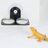 SLSON Gecko Feeder Ledge - Recipiente para reptiles, con ventosa mejorada, con 20 cuencos de plástico de 1 onza para alimentos y alimentación de agua de reptiles, color negro - BESTMASCOTA.COM