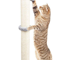 Rascador de garra Dimaka de 37 pulgadas de alto con cuerda de sisal y cubierto con felpa suave y suave, rascador vertical [totalmente elástico], diseño moderno y estable de 37 pulgadas de altura - BESTMASCOTA.COM