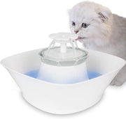 iPettie Clover - Fuente de agua para mascotas con luz LED, ultra silencioso, dispensador de agua para gatos y perros, fuente de alimentación de dos vías con una gran capacidad de 0.6 galones - BESTMASCOTA.COM