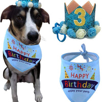 POSAPET Dog Birthday Bandana Scarfs Pet Birthday Gift Decorations Set - BESTMASCOTA.COM