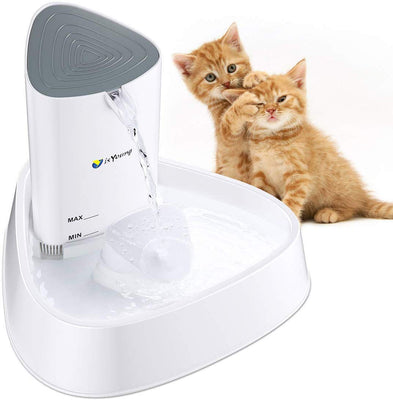 isYoung Fuente de agua LED para mascotas, dispensador de agua para mascotas, ultrasilencioso, automático, con flujo de agua ajustable y filtro de carbón activado para perros, gatos, pájaros y animales pequeños - BESTMASCOTA.COM