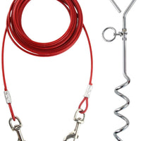 Petey's Pet Products - Cable de amarre para perros, 16 pulgadas, chapado en cromo, antióxido, ideal para acampar o el jardín, apto para arnés, correa y accesorios de cadena - BESTMASCOTA.COM