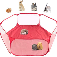 Amakunft C&C - Tienda de campaña para animales pequeños, transpirable y transparente, parque de juegos para mascotas, valla para ejercicio al aire libre/interior, valla para jardín portátil para cobayas, conejos, hámster, chinchchillas y erizos - BESTMASCOTA.COM