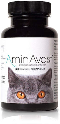 AminAvast Suplemento de apoyo renal para gatos y perros, 300 mg, promueve y apoya la función natural del riñón, 60 cápsulas espolvoreadoras - BESTMASCOTA.COM