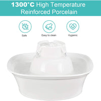 Aurora - Fuente de cerámica para gatos y mascotas, fuente de agua higiénica y fácil de limpiar, ultra silenciosa, resistente a los arañazos, dispensador de agua para gatos con filtro de carbono activado y prefiltro de espuma de esponja - BESTMASCOTA.COM