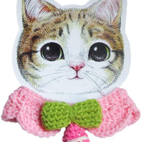 Collar para gato, bufanda de punto, suave, ajustable, lavable, color rosa o azul, collar de seguridad para gatos y perros pequeños - BESTMASCOTA.COM