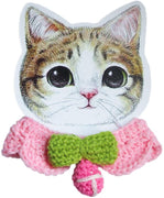 Collar para gato, bufanda de punto, suave, ajustable, lavable, color rosa o azul, collar de seguridad para gatos y perros pequeños - BESTMASCOTA.COM
