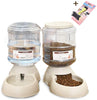 Mingzheng - Juego de alimentador automático de alimentos y agua con cepillo para rebanar con temporizador digital para gatos y perros pequeños, solución para mascotas, fácil de desmontar/limpiar/montar/rellenar - BESTMASCOTA.COM