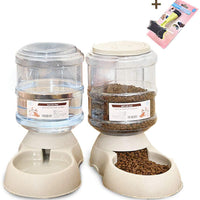 Mingzheng - Juego de alimentador automático de alimentos y agua con cepillo para rebanar con temporizador digital para gatos y perros pequeños, solución para mascotas, fácil de desmontar/limpiar/montar/rellenar - BESTMASCOTA.COM