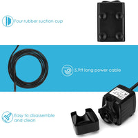 Homasy 400GPH Bomba sumergible de 25 W, bomba de agua de fuente ultra silenciosa con cable de alimentación de 5.9 pies, 2 boquillas para acuario, tanque de peces, estanque, hidroponía, estatuario - BESTMASCOTA.COM