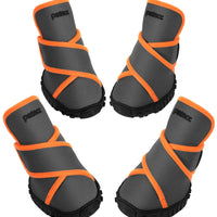 Petacc - Botas de perro impermeables para perros grandes, botas de mascotas, zapatos al aire libre con velcro reflectante ajustable, suela antideslizante, 4 unidades - BESTMASCOTA.COM