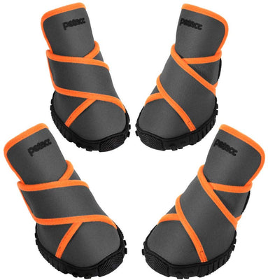 Petacc - Botas de perro impermeables para perros grandes, botas de mascotas, zapatos al aire libre con velcro reflectante ajustable, suela antideslizante, 4 unidades - BESTMASCOTA.COM