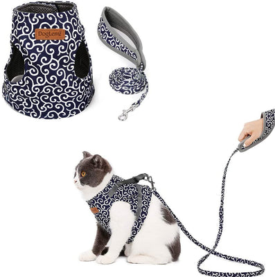 Juego de arnés y correa para gatos de Kismaple, ajustable suave malla transpirable con arnés para gatos gatitos - BESTMASCOTA.COM