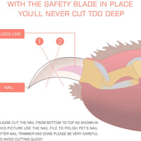 Kissin - Cortaúñas para perros, protección de seguridad rápida para evitar cortes en exceso, cortaúñas de acero inoxidable 4 en 1, para mascotas, profesional y seguro - BESTMASCOTA.COM