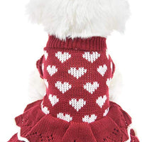 MUYAOPET Pequeño Perro Suéteres Mujer Niña Rojo Invierno Cálido Perro Princesa Vestido Ropa Dachshund Chihuahua Corgi - BESTMASCOTA.COM