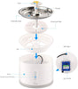 Cat Water Fountain Pet Fountain Stainless Steel, 2.4L Cat Water Dispenser with 3 Replacement Filters and Cleaning Brushes, Ultra Quiet Water Level Window with LED Light 3 Ways to Drink - BESTMASCOTA.COM