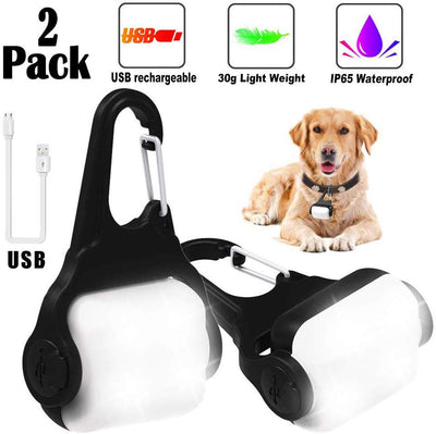 Derlights Luz para perro con USB recargable, collar de clip de luz, IP65 impermeable LED de seguridad luces de emergencia para perro para caminar por la noche, gatos, mascotas, camping o bicicleta, paquete de 2 - BESTMASCOTA.COM