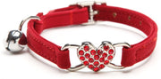 chukchi corazón Bling collar de gato con cinturón de seguridad y campana 8 – 11 pulgadas - BESTMASCOTA.COM