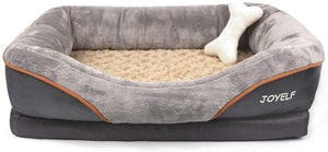 Cama ortopédica de espuma viscoelástica para perro JOYELF, con funda extraíble lavable y juguete de chirridor como regalo - BESTMASCOTA.COM