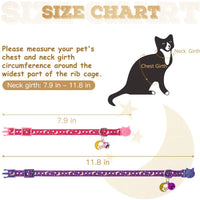 KOOLTAIL Cat Collar Breakaway with Bell for Kitten - 6 Pack Stars and Moon Charm Pendent Cat Reflective Collars Bell Glow in The Dark for Cats Kitty Puppy - BESTMASCOTA.COM