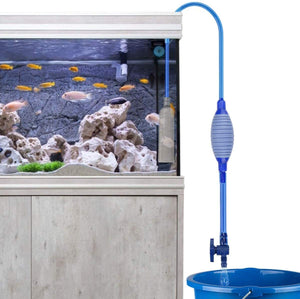 Numero-One - Filtro de agua para acuario, sifón de acuario, bomba de vacío que cambia de agua, lavado de arena, flujo de agua ajustable con colador incorporado, válvula de salida, bolsa de aire - BESTMASCOTA.COM