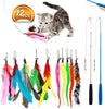Juguete para gatos con plumas de JIARON, 2 piezas retráctiles de juguete para gatos y 10 piezas de repuesto con relleno de campana, temporizador interactivo y divertido ejercicio para gatos o gatos. - BESTMASCOTA.COM